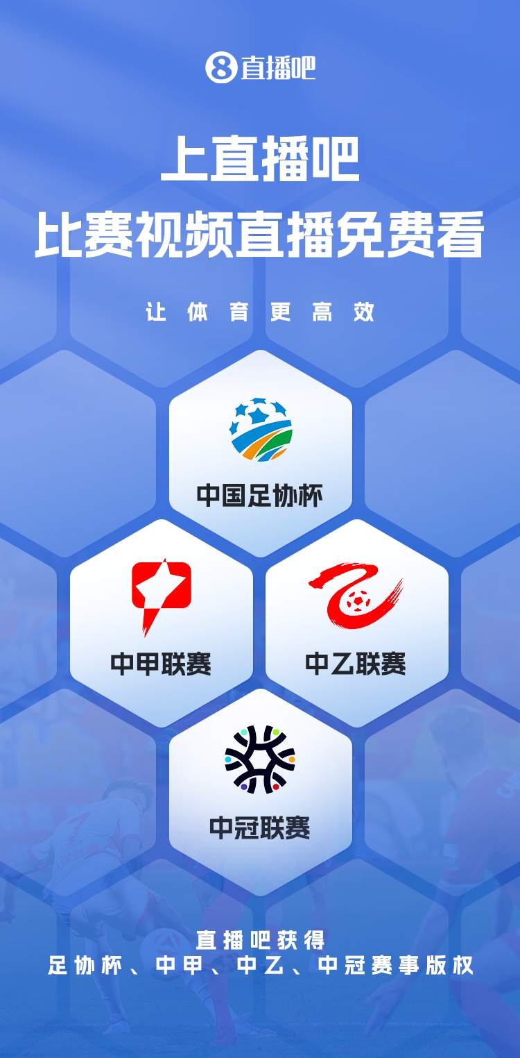 官宣！直播吧獲足協(xié)杯、中甲、中乙、中冠賽事版權(quán)，免費視頻直播
