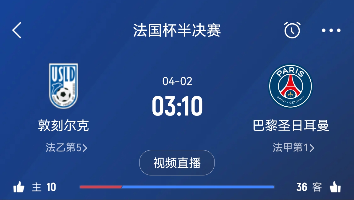 繼續(xù)大撤退？法國(guó)杯半決賽敦刻爾克挑戰(zhàn)巴黎，此前連續(xù)逆轉(zhuǎn)法甲隊(duì)