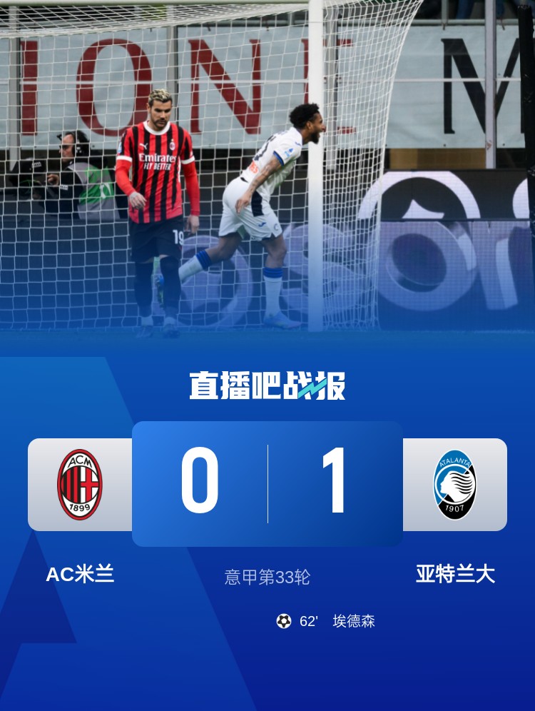 米蘭雙雄本輪均0-1輸球，周中意杯半決賽次回合再對(duì)決